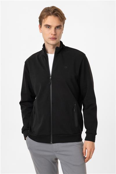Regular Fit Dik Yaka Fermuarlı Sweatshirt