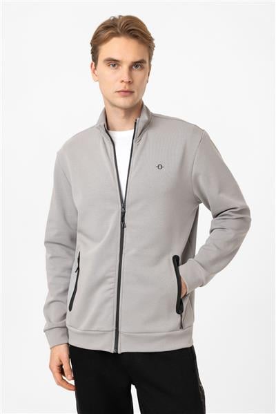 Regular Fit Dik Yaka Fermuarlı Sweatshirt