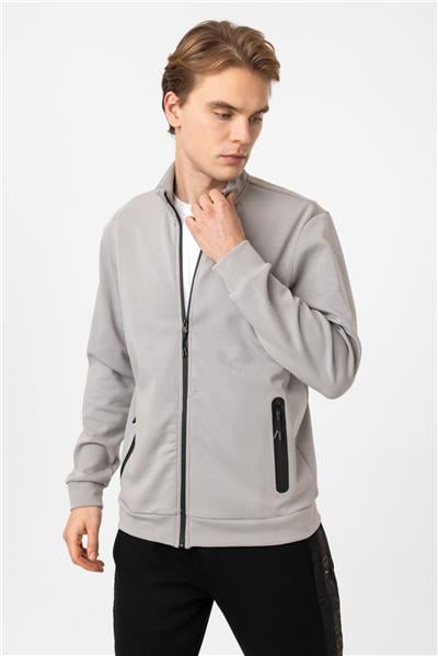 Regular Fit Dik Yaka Fermuarlı Sweatshirt