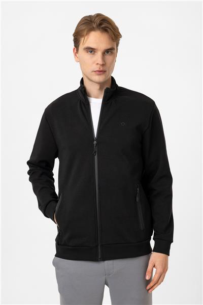 Regular Fit Dik Yaka Fermuarlı Sweatshirt