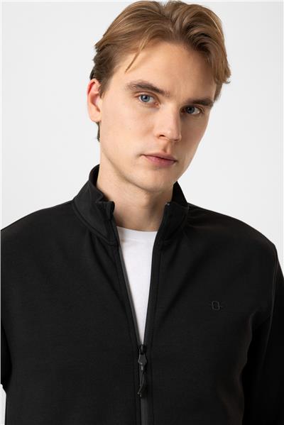 Regular Fit Dik Yaka Fermuarlı Sweatshirt