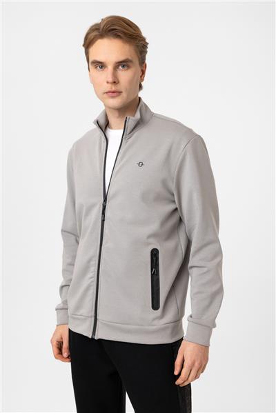 Regular Fit Dik Yaka Fermuarlı Sweatshirt