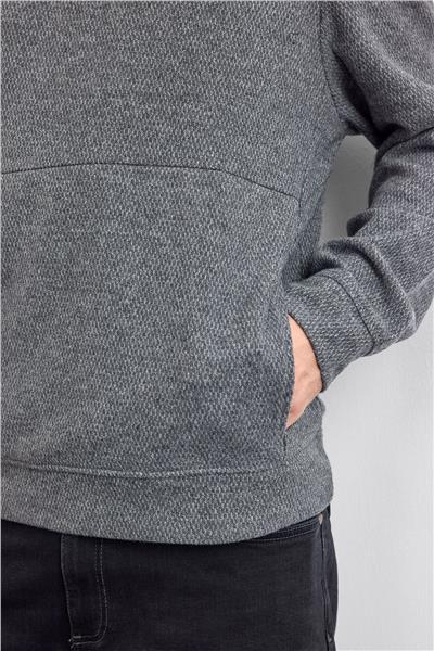 Gri Regular Fit Dik Yaka Sweatshirt