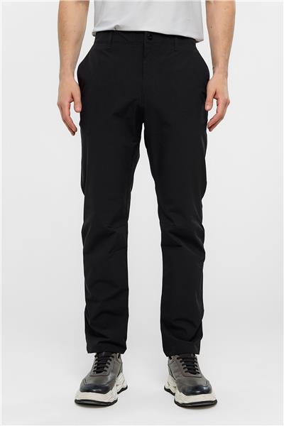 Siyah Regular Fit Dokuma Jogger Pantolon