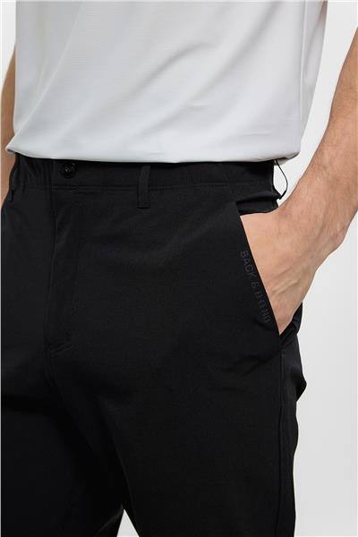 Siyah Regular Fit Dokuma Jogger Pantolon