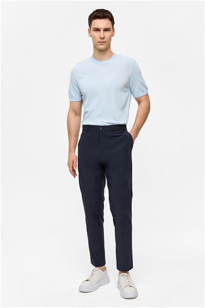 Lacivert Regular Fit Dokuma Pantolon