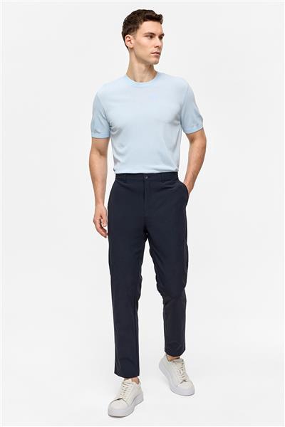 Lacivert Regular Fit Dokuma Pantolon