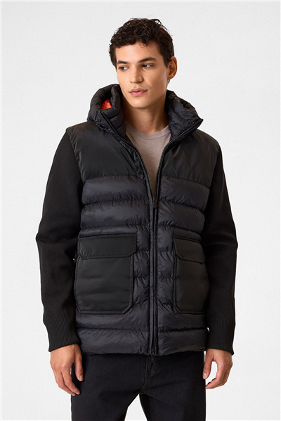 Siyah Regular Fit Dolum Mont