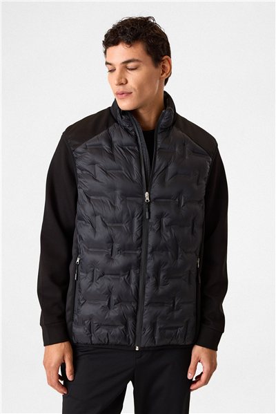 Regular Fit Siyah Dolum Yelek