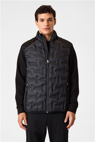 Regular Fit Siyah Dolum Yelek