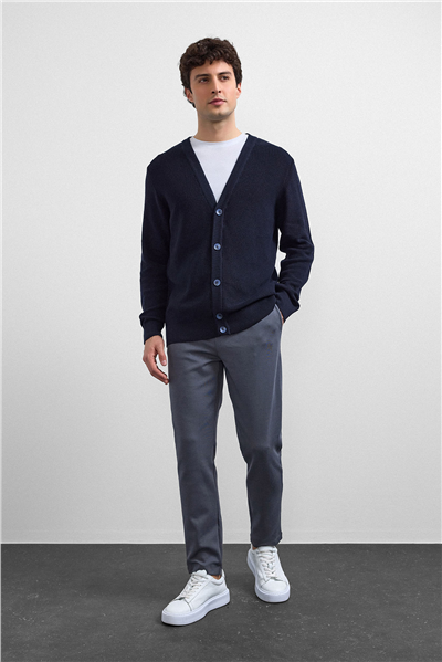 Lacivert Regular Fit Hırka