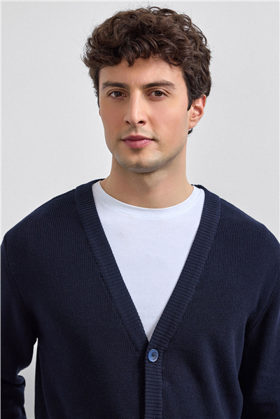 Lacivert Regular Fit Hırka