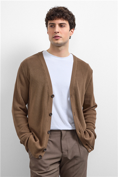 Bej Regular Fit Hırka