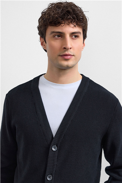 Siyah Regular Fit Hırka