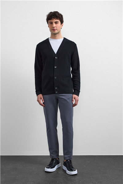 Siyah Regular Fit Hırka