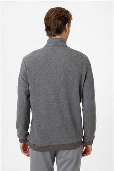 Regular Fit Fermuarlı Balıkçı Yaka Sweatshirt