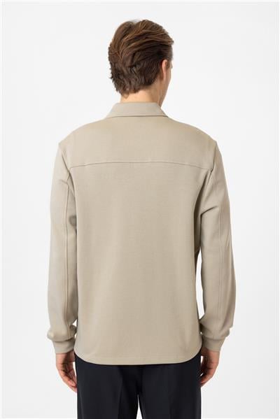 Regular Fit Fermuarlı Örme Gömlek