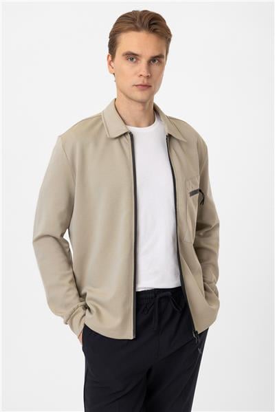 Regular Fit Fermuarlı Örme Gömlek