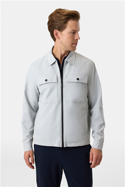 Regular Fit Fermuarlı Taş Rengi Mont