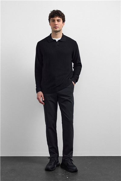 Siyahl Regular Fit Fitilli Triko Kazak