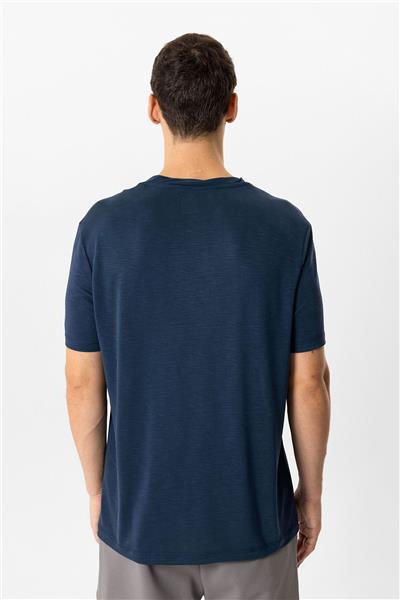 Lacivert Regular Fit Bisiklet Yaka Tişört