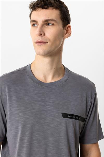 Antrasit Regular Fit Bisiklet Yaka Tişört