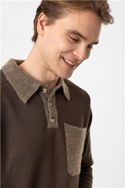 Regular Fit Gömlek Yaka Triko Kazak