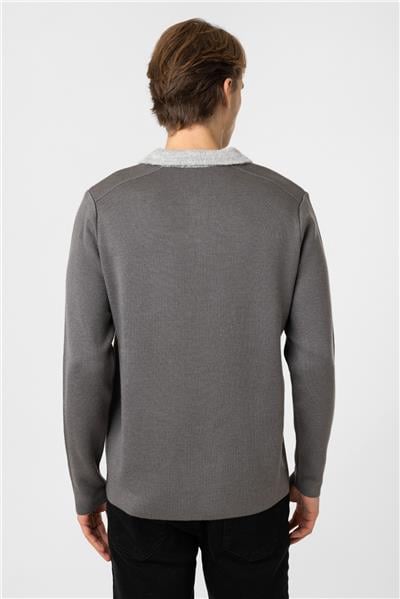 Regular Fit Gömlek Yaka Triko Kazak