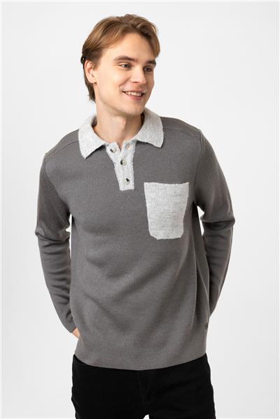 Regular Fit Gömlek Yaka Triko Kazak