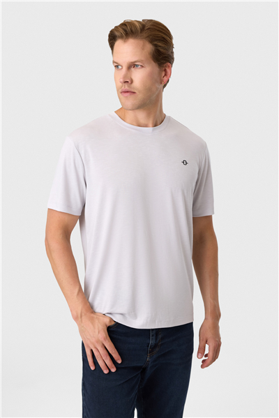 Regular Fit Gri Basic Tişört