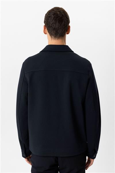 Lacivert Regular Fit Gömlek Yaka Mont