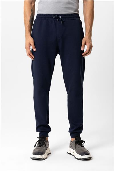 Lacivert Regular Fit Beli Bağcıklı Jogger Pantolon