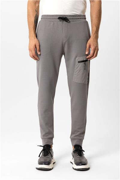 Koyu Vizon Regular Fit Beli Bağcıklı Jogger Pantolon