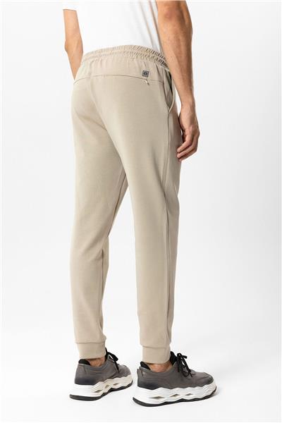 Koyu Bej Regular Fit Beli Bağcıklı Jogger Pantolon