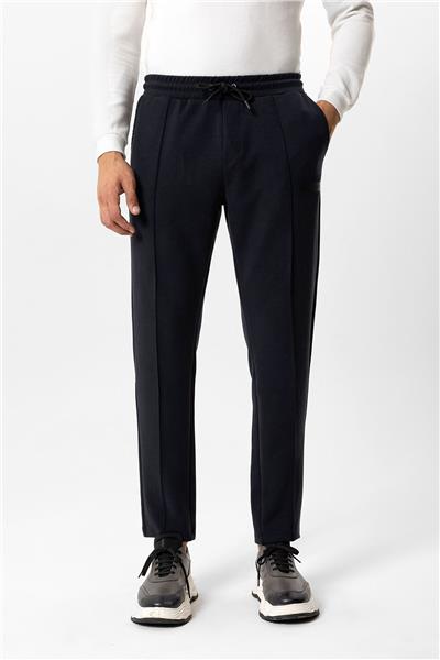 Antrasit Regular Fit Beli Bağcıklı Örme Jogger Pantolon