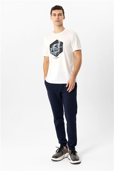 Lacivert Regular Fit Beli Bağcıklı Jogger Pantolon