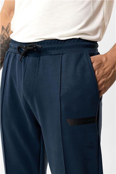 Lacivert Regular Fit Beli Bağcıklı Örme Jogger Pantolon