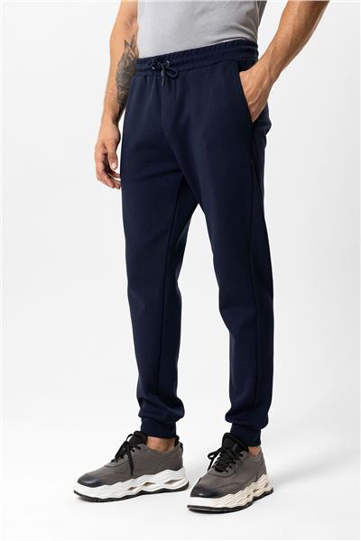 Lacivert Regular Fit Beli Bağcıklı Jogger Pantolon
