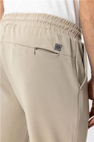 Koyu Bej Regular Fit Beli Bağcıklı Jogger Pantolon
