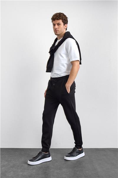 Siyah Regular Fit Jogger Pantolon