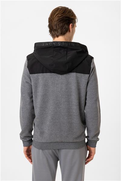 Antrasit Regular Fit Kapüşonlu Fermuarlı Sweatshirt