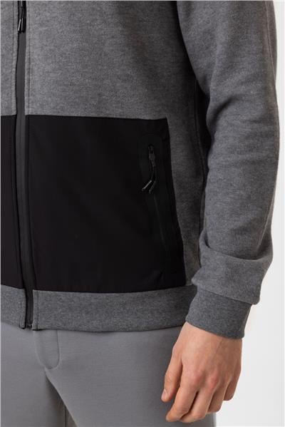 Antrasit Regular Fit Kapüşonlu Fermuarlı Sweatshirt