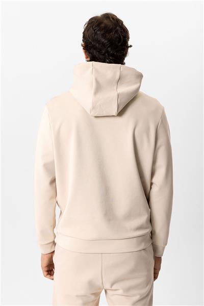 Bej Regular Fit Pamuklu Kapüşonlu Sweatshirt