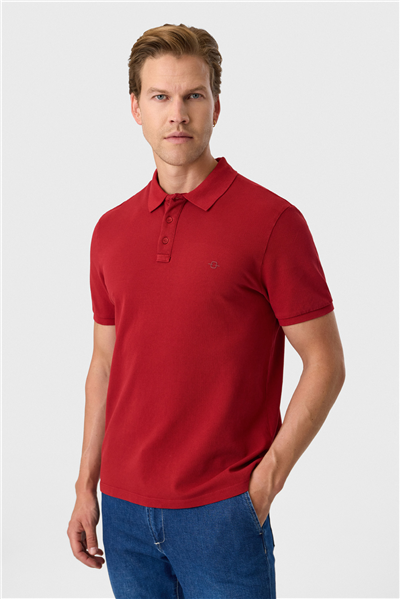 Regular Fit Kırmızı Polo Yaka Tişört