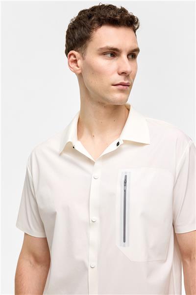 Beyaz Regular Fit Kısa Kollu Gömlek
