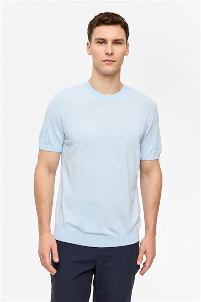 Mavi Regular Fit Triko Bisiklet Yaka Tişört