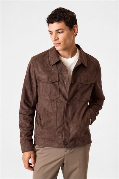 Regular Fit Koyu Kahve Mont