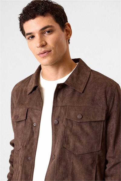 Regular Fit Koyu Kahve Mont
