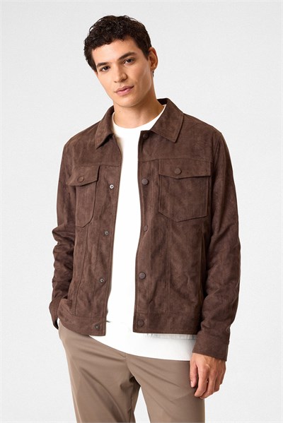 Regular Fit Koyu Kahve Mont
