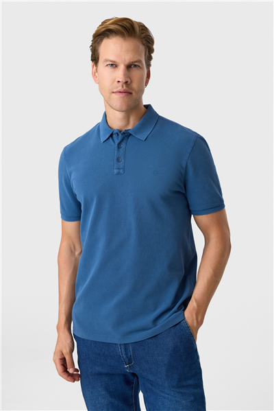 Regular Fit Mavi Polo Yaka Tişört